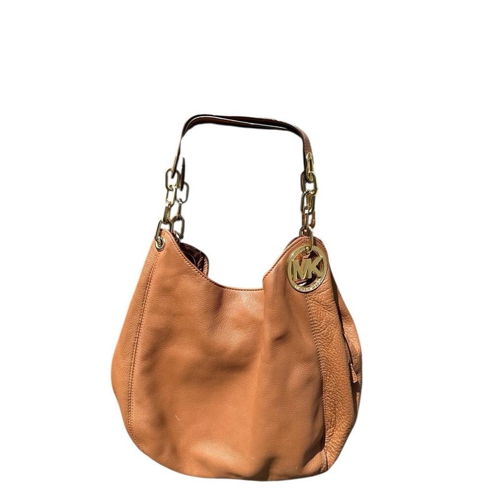 Michael Kors Large Fulton Brown Leather Shoulder Bag - Picture 4 of 13